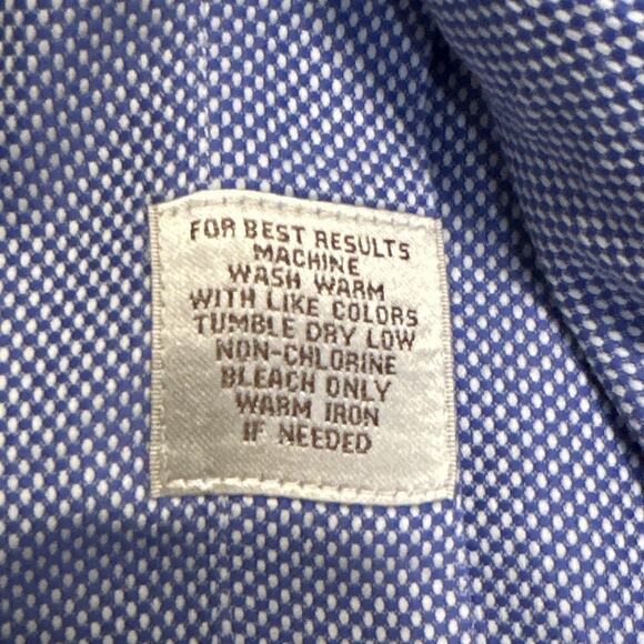 Peter Millar Shirt Mens L Blue Nanoluxe Easy Care Button Down Casual Cotton READ - Picture 11 of 12